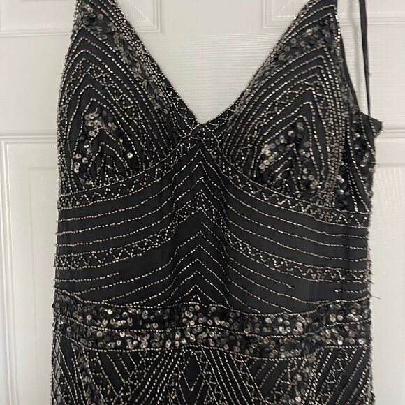 Marina Beaded Formal Gown - Charcoal Gray - Picture 3 of 7